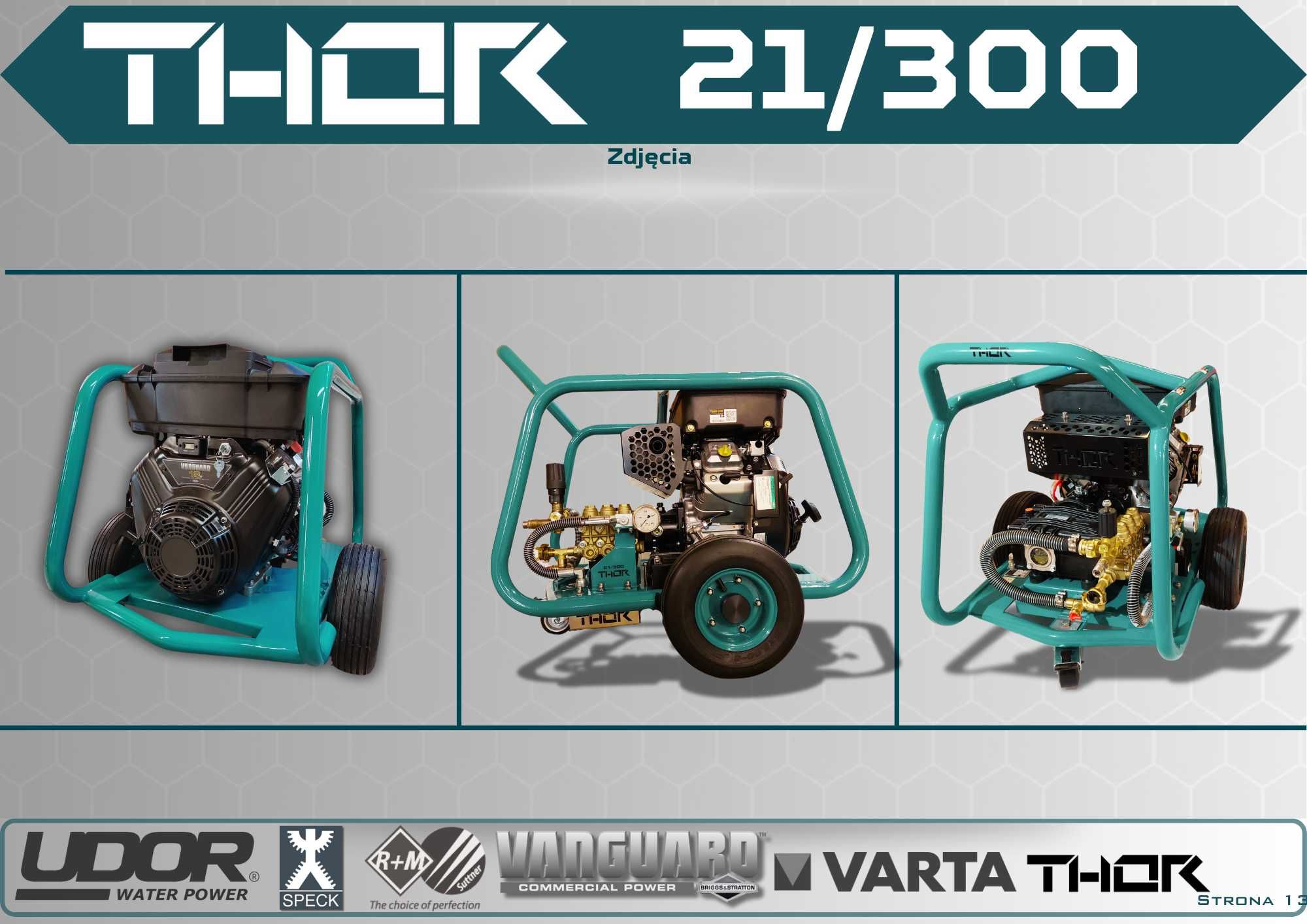 Myjka ciśnieniowa THOR 21/300 – 21L/min 300 bar *Vanguard 18KM*UDOR*