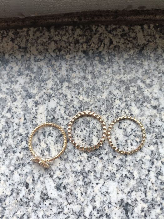 3 anéis amarelos tamanho 16 ( Portes grátis)