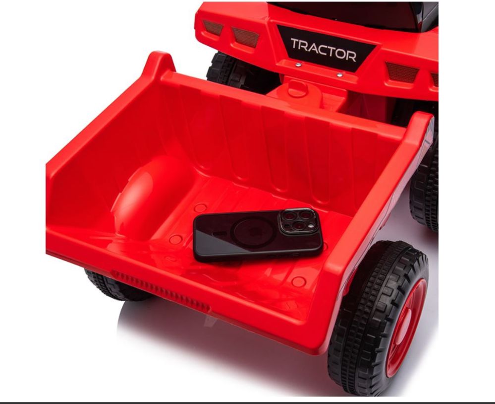 TRAKTOREK 100 CM na akumulator 12V z przyczepą dla dzieci 2 silniki