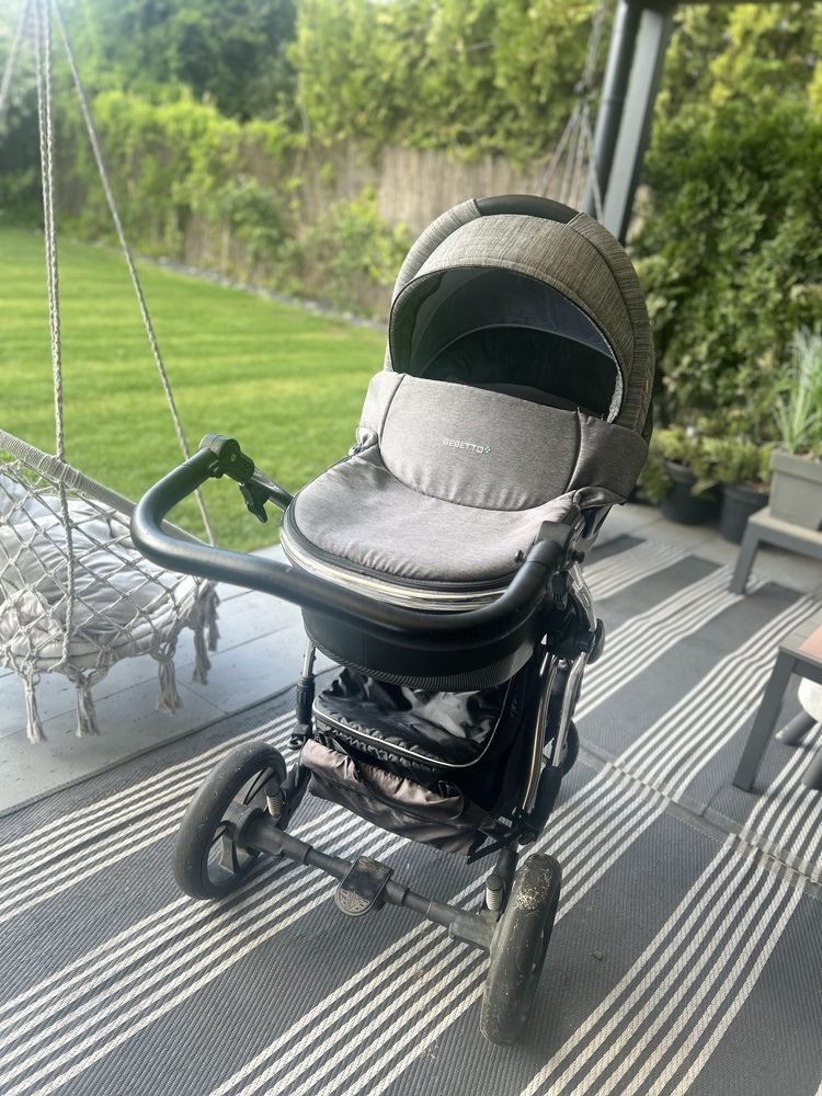 Wózek dziecięcy BEBETTO BRESSO Premium Class 2w1 szary