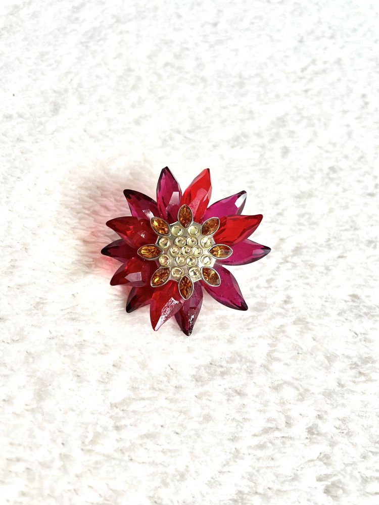 Kryształowy oryginalny kwiat Swarovski czerwony różowy