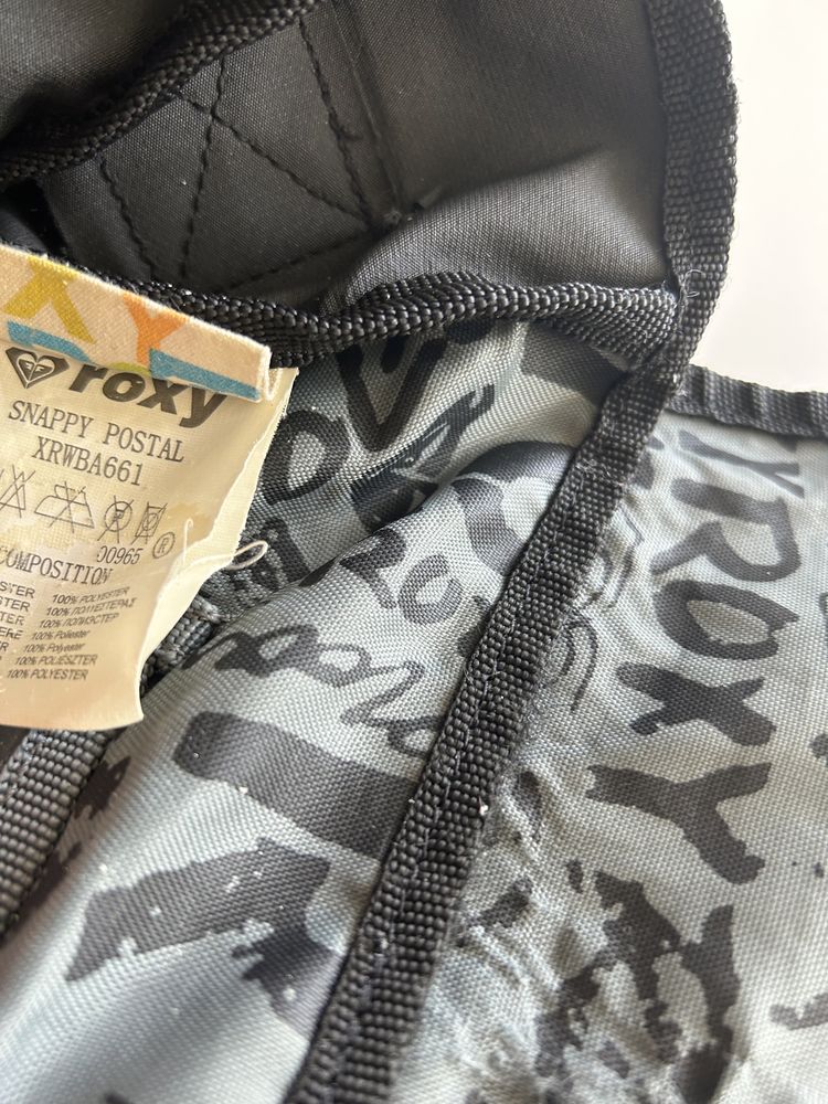 Duża czarna torebka torba listonoszka ROXY na pasku vintage