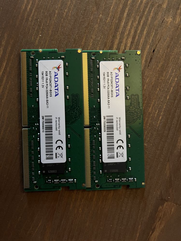 Оперативная памать ноутбка ADATA DDR4 3200 8Gb
