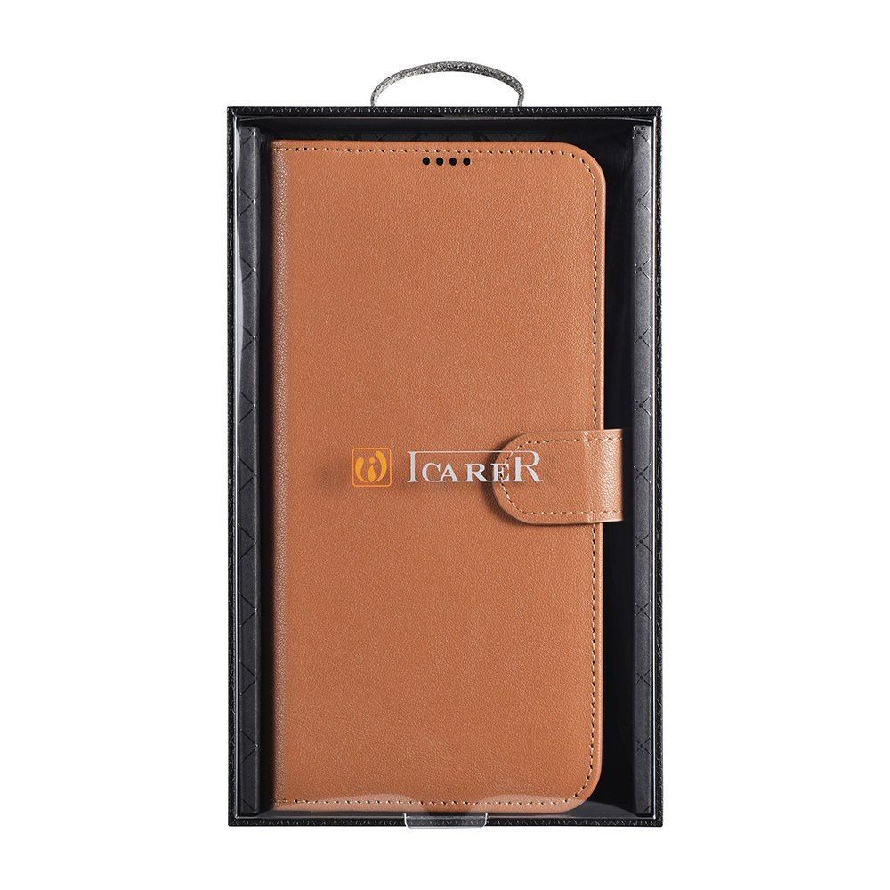 Etui Icarer Haitang Leather Wallet Samsung Galaxy S22 Plus Brązowy