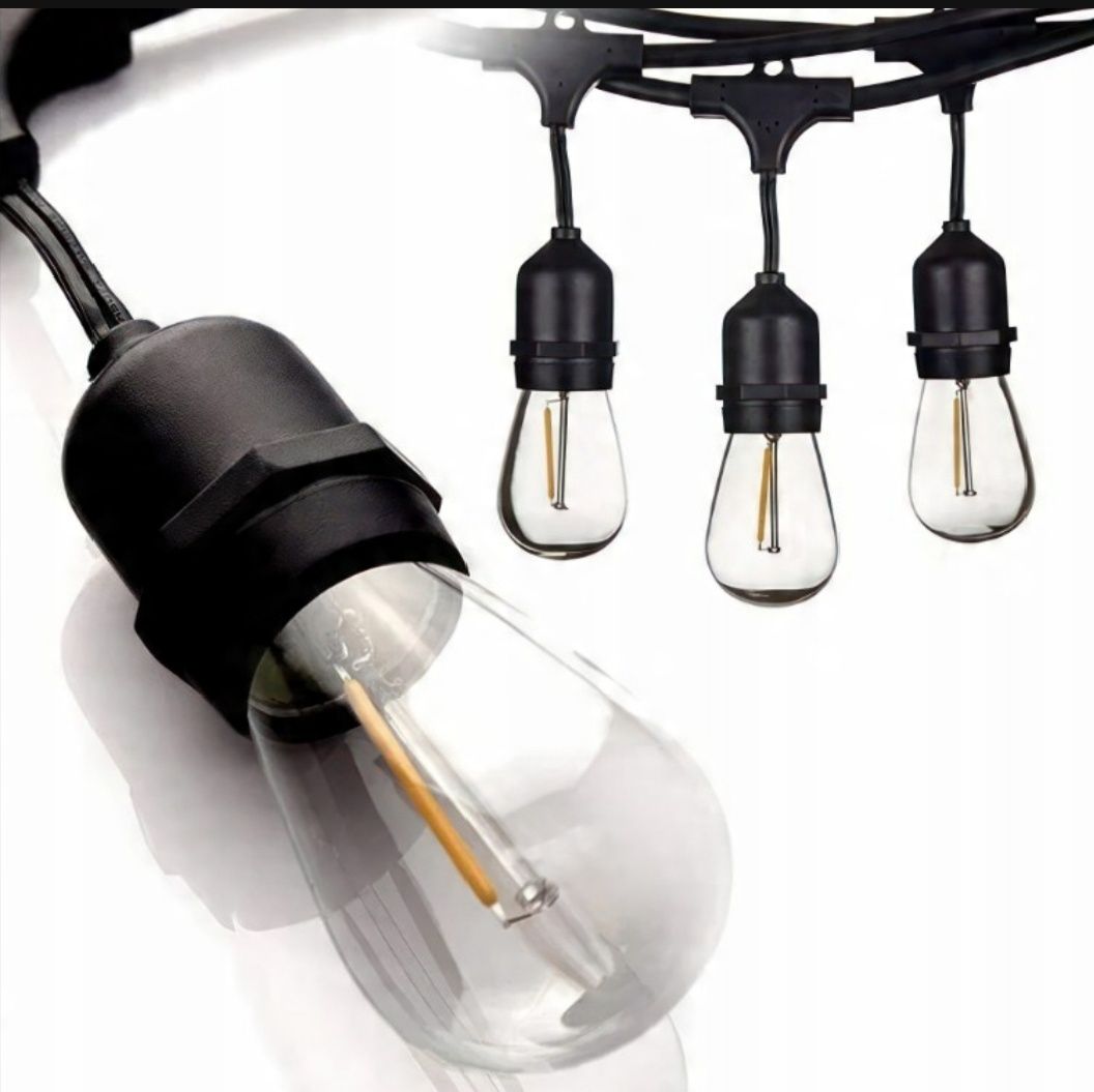 Girlanda ogrodowa Świetlna 5M 10x Żarówka LED E27 lampki