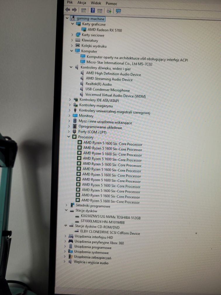 Komputer gamingowy 16 gb ram rx5700 8 GB MSI b450