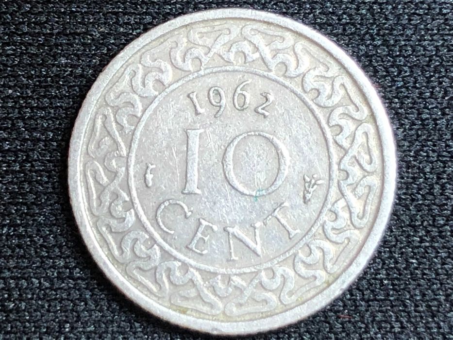 Lote de 2 Moedas 10 Cents Suriname
