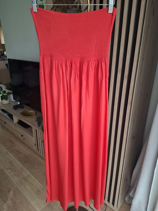 Spódnica czerwona letnia lekka S 36 M 38