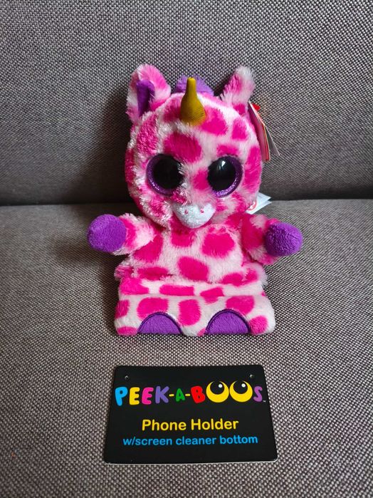 М'яка іграшка Ty єдиноріг, тримач для телефону Uni