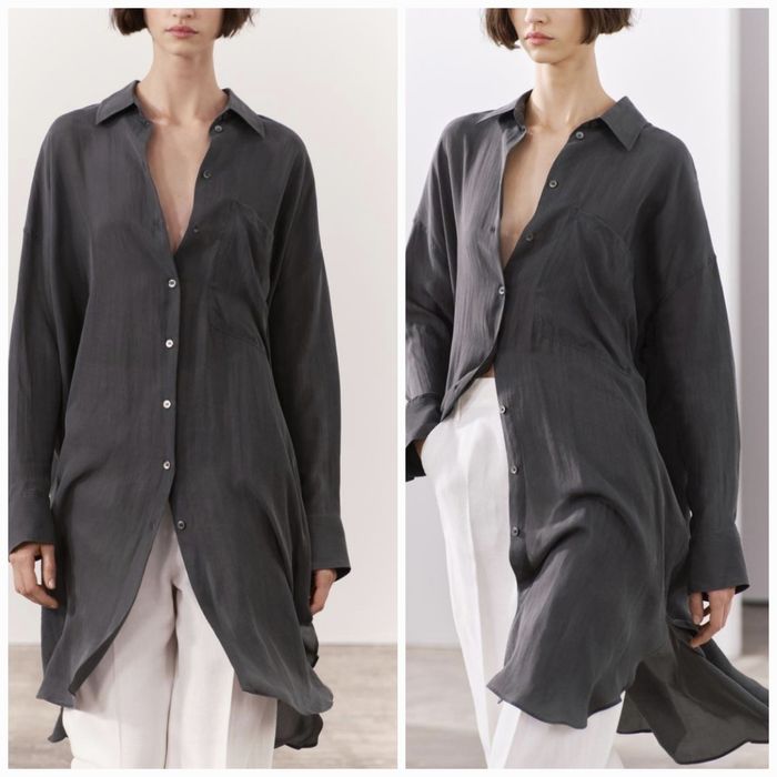 Шикарна струмуюча подовжена блуза-сукня Zara zw collection. New