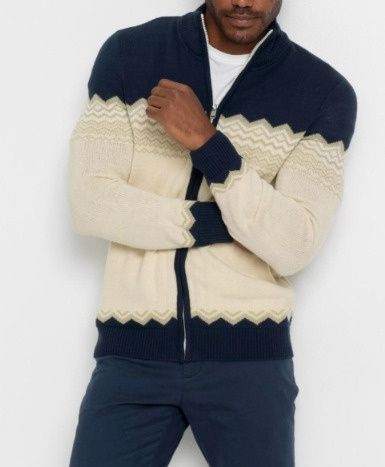 B.P.C sweter rozpinany męski we wzór norweski 3XL.