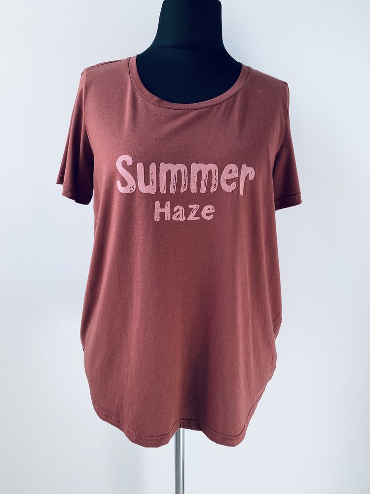 zizzi t-shirt damski bordo summer haze r.46/48