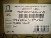 Ościeżnica regulowana 80 Goldglos (złoty dąb) 180-200