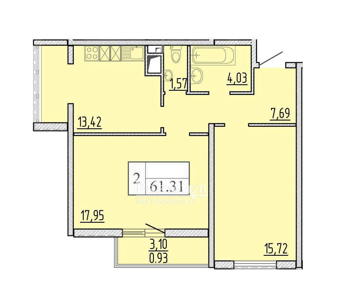 2-кім. квартира 62м2 з євроремонтом, меблями, технікою на Таїрова