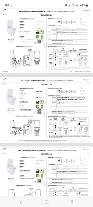 Sanita compacta NOVA Valadares ONE - SEM TANQUE