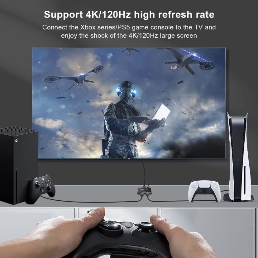 HDMI Splitter 2 in 1 out (Ultra HD 8K 60Hz/4K 120Hz)
