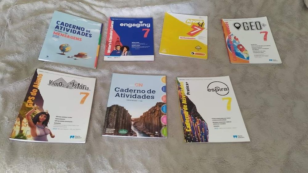 7 livros escolares do 7° ano cadernos de atividades