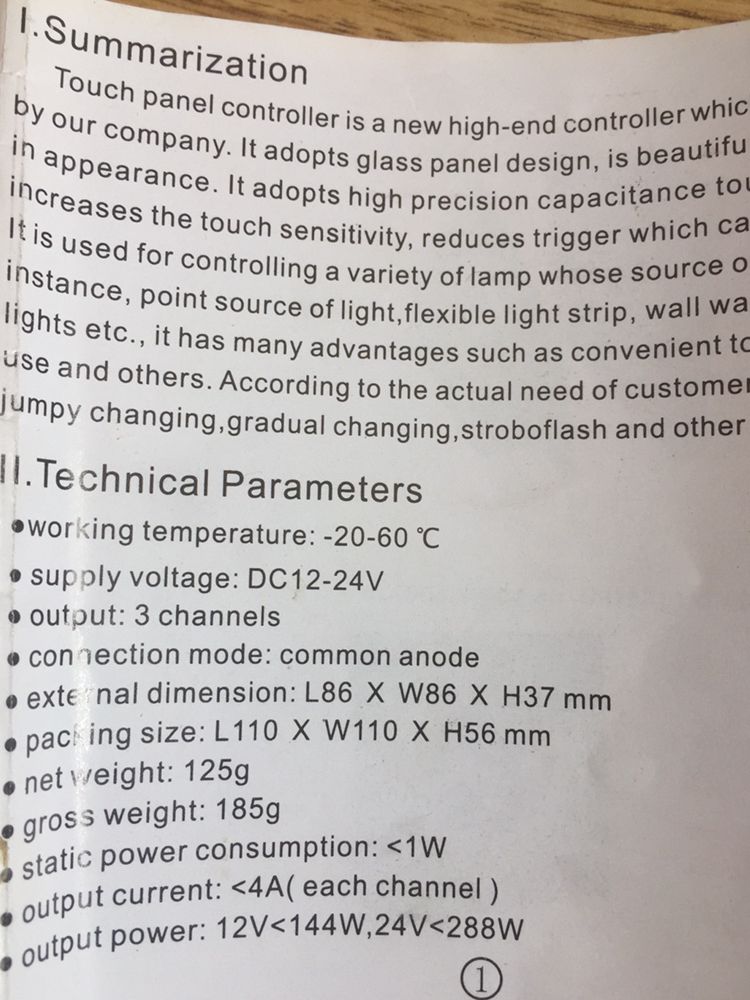 Led controller RGB TM08