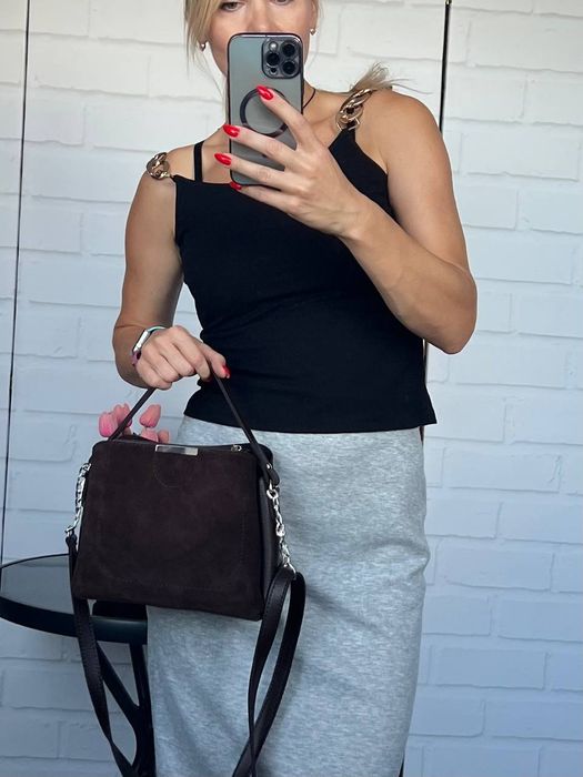 Сумочка жіноча з натуральної замші/штуч.шкіри