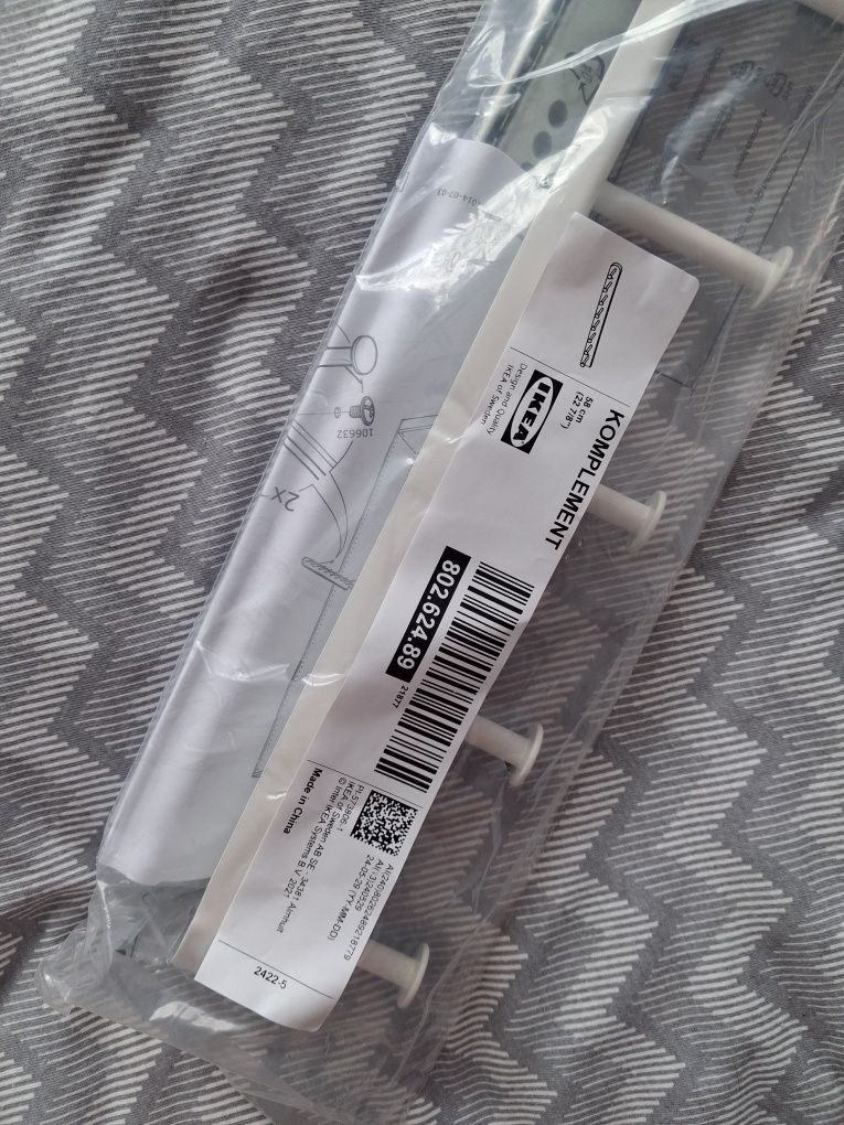 IKEA KOMPLEMENT Wysuwany wieszak biały 58 cm