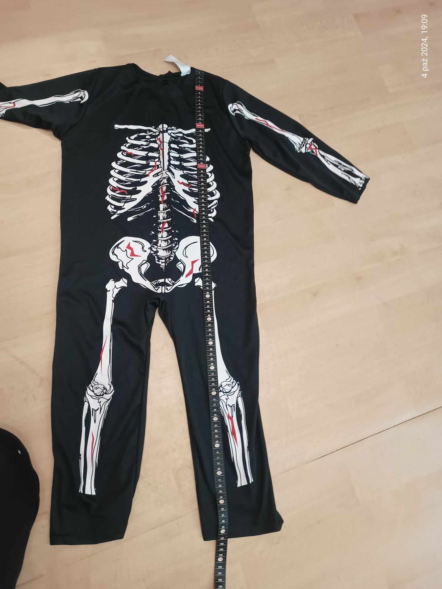 Strój karnawałowy Halloween przebranie - szkieletor kościotrup