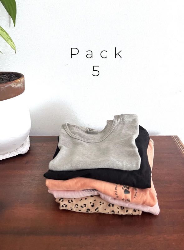 Conjunto 5 Camisolas Menina  6 a 8 anos (122–128 cm) H&M, ZY, Have Fun