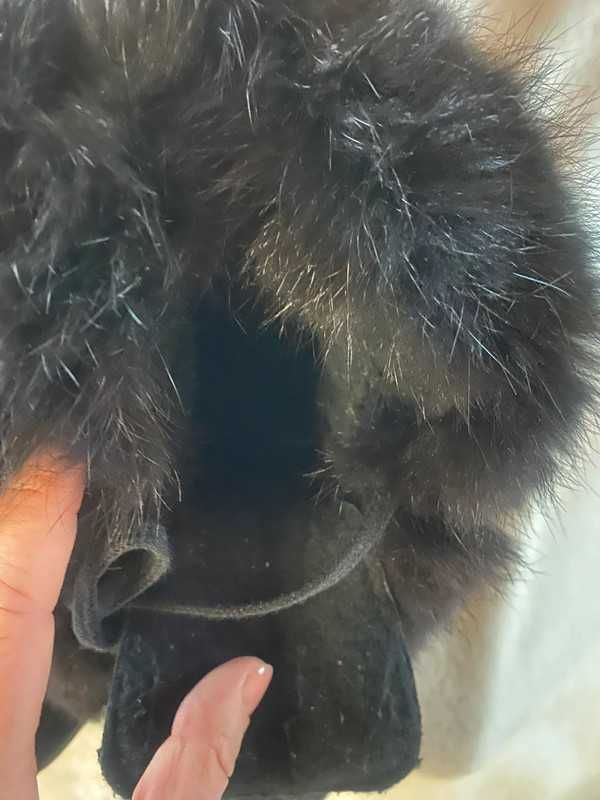 Botki śniegowce z futerkiem na koturnie Bellissima r.38