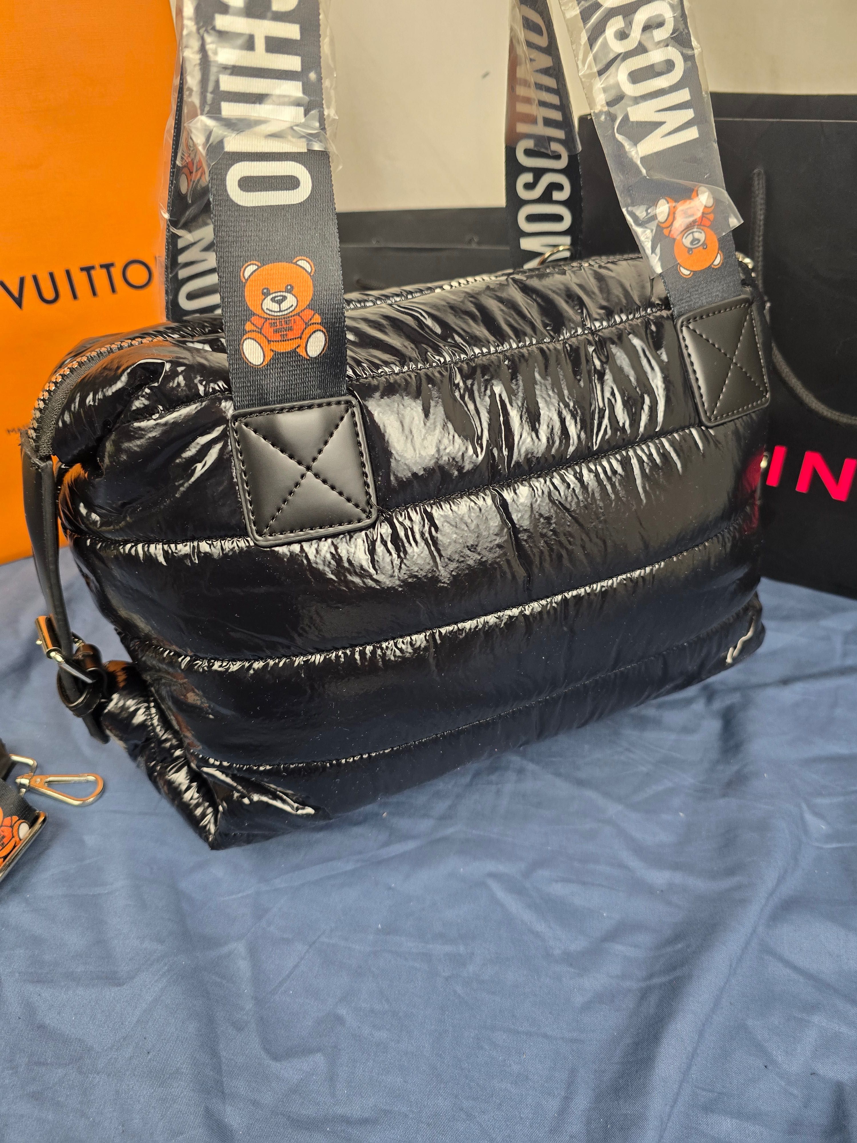 Duza Torba metalowy napis moschino damska premium