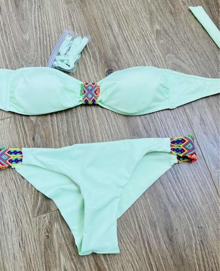 Dwuczęściowy pistacjowy strój kąpielowy / bikini Oysho rozm. S