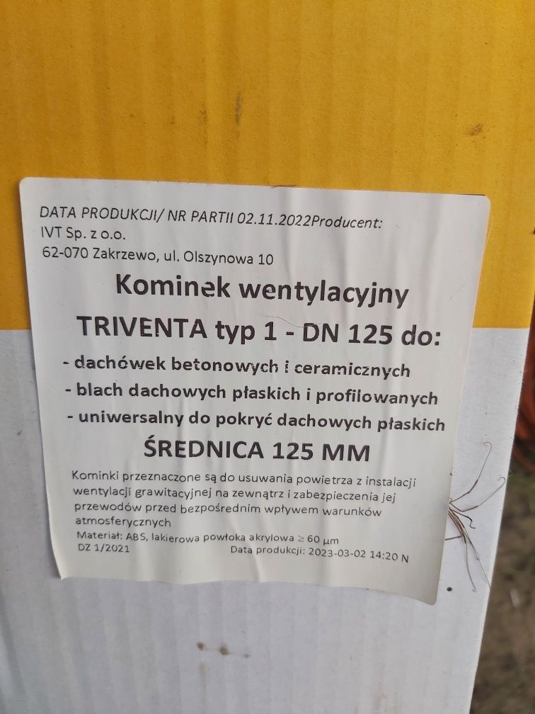 Kominek wentylacyjny fi 125