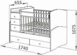Кроватка для новорождённого - трансформер: для подростка, письм. стол