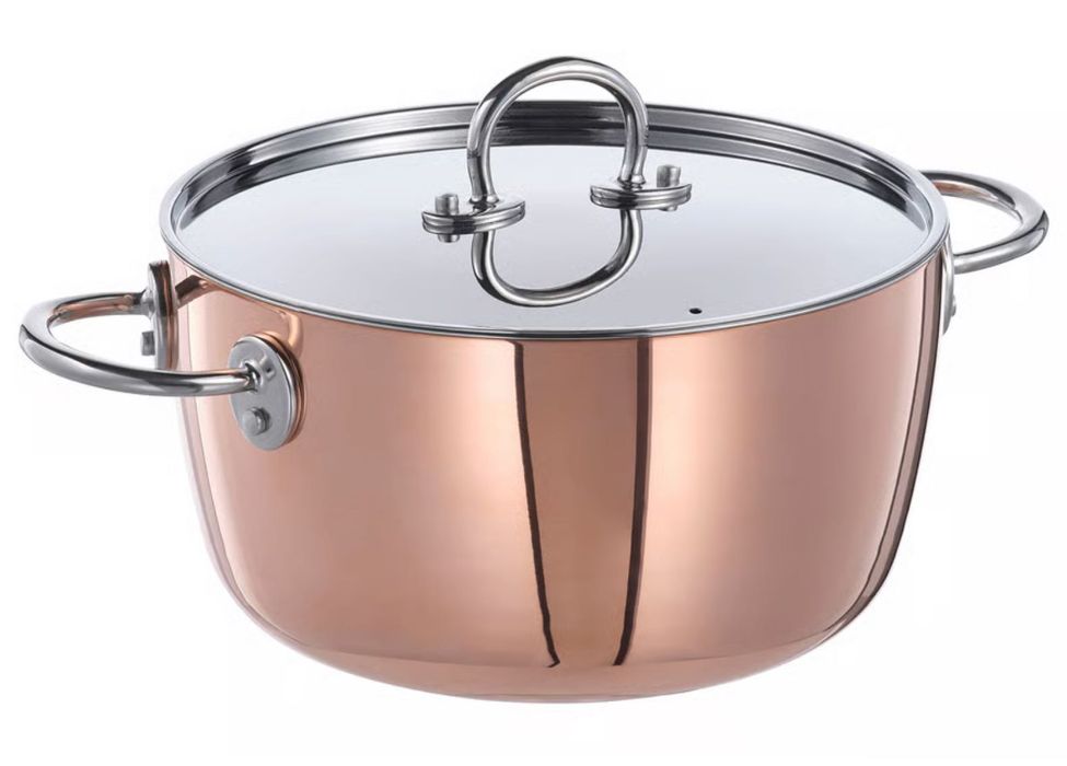 IKEA FINMAT Garnek z pokrywką, miedź/stal nierdz, 3l