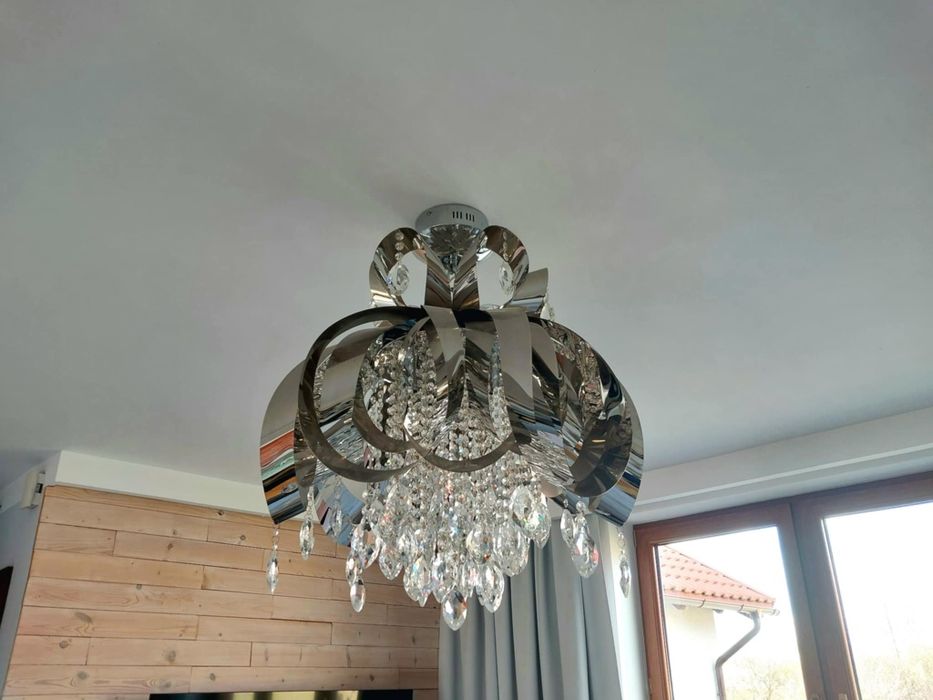 Lampa żyrandol glamour kryształki duży