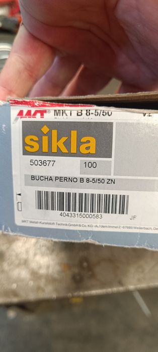 Bucha metálica 8-5/50ZN Sikla com porca e anilha