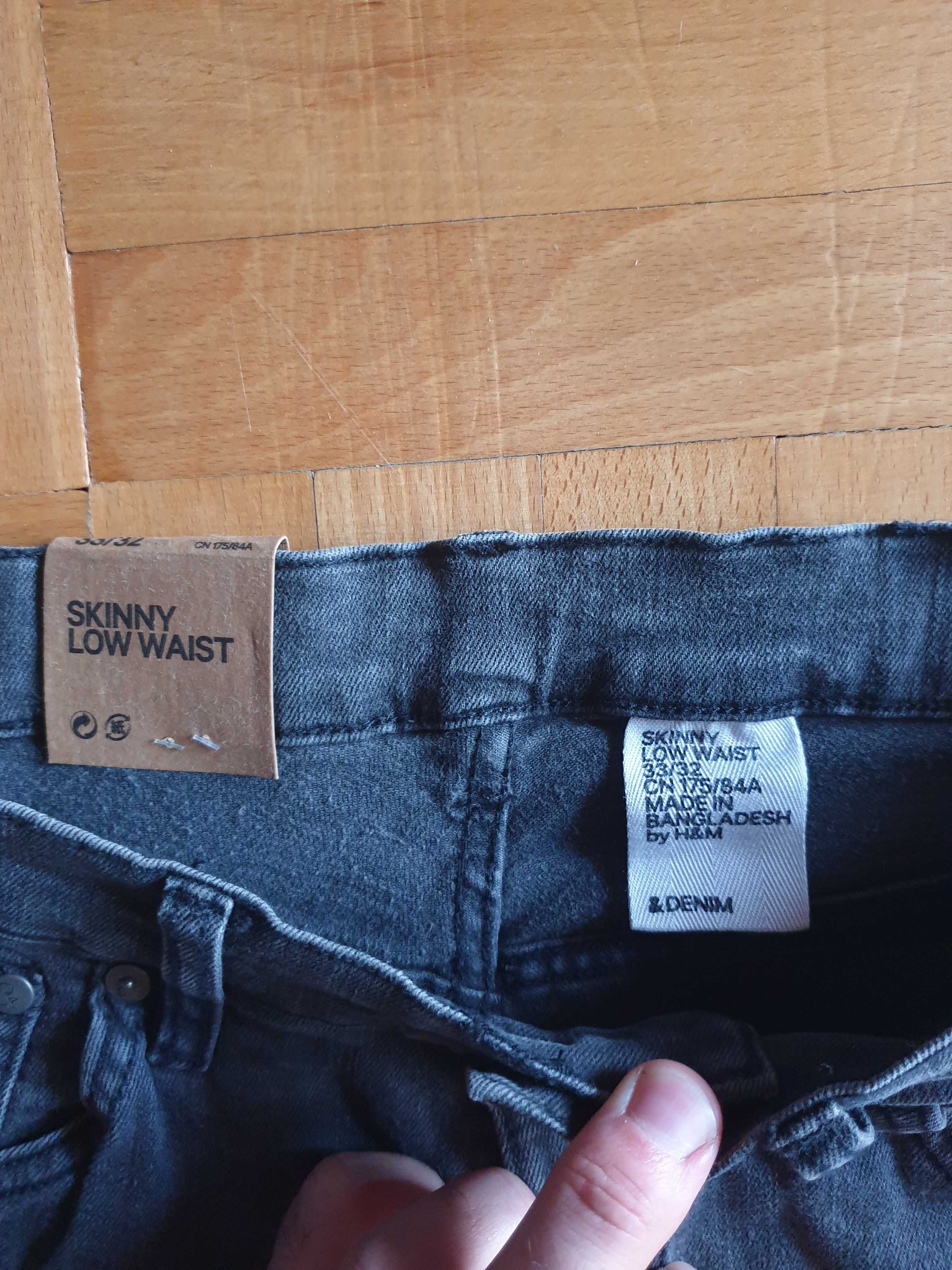 Spodnie Jeansowe H&M Denim Skinny Low Waist 33/32 Nowe