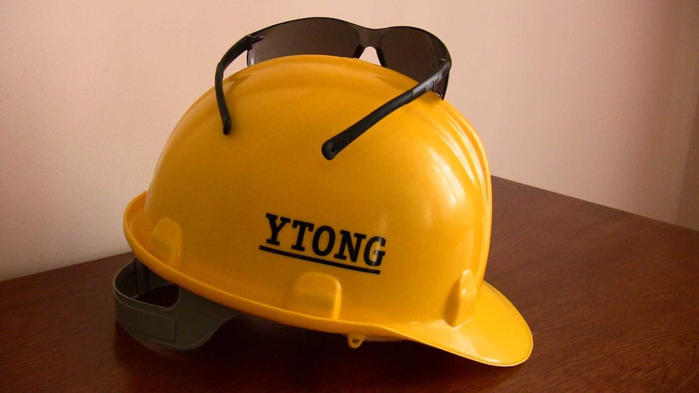 Kask ochronny budowlany + okulary ochronne Ytong (BHP, budownictwo)