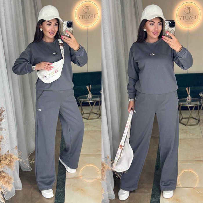 Жіночий костюм теплий на флісі штани прямі і кофта женский модель 1103