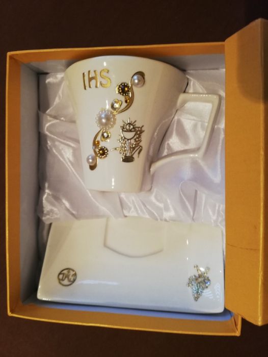 Prezent komunijny, komplet porcelany