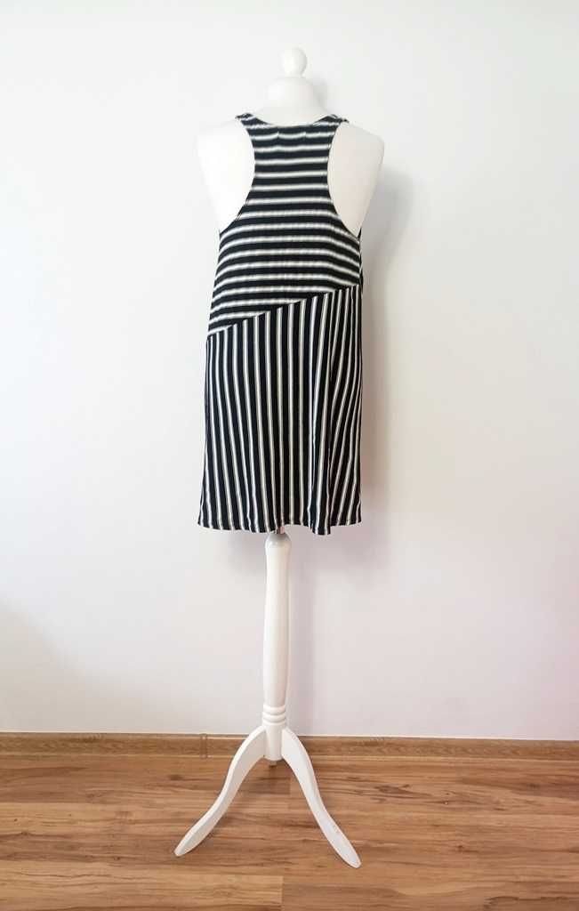 Abercrombie&Fitch czarno biała sukienka w paski oversize