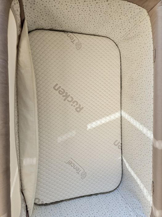 Chicco next to me beżowe beż  dostawka łóżeczko materac Rucken