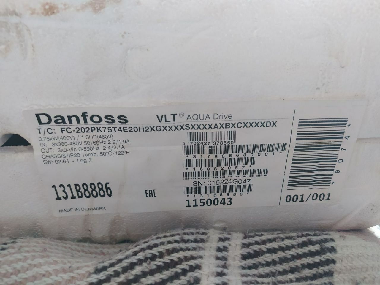 Новый!! Danfoss AQUA Drive FC 202, 0.75 кВт