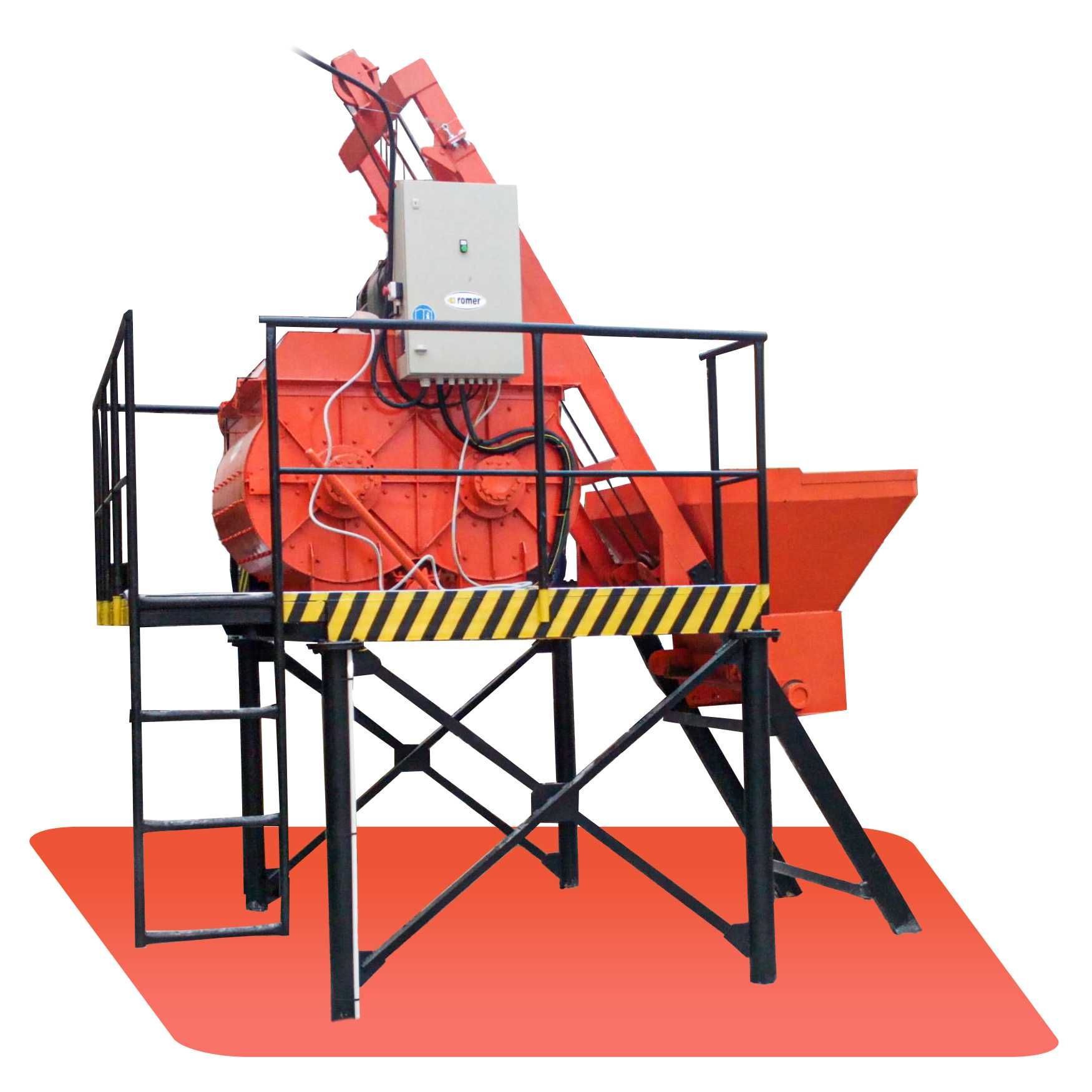 Mieszalnik dwuwałowy węzeł betoniarski 800L poj. / 500L 25m3/h