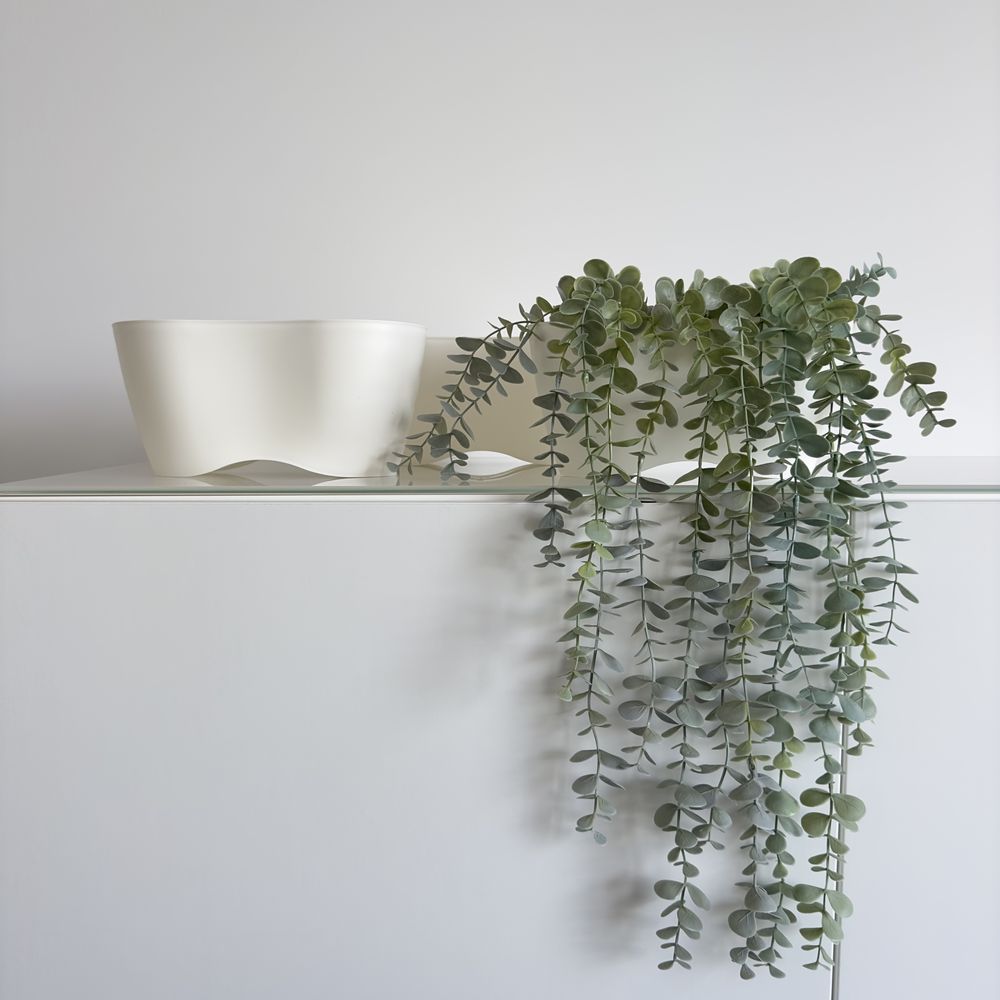 Conjunto de 3 vasos brancos decorativos