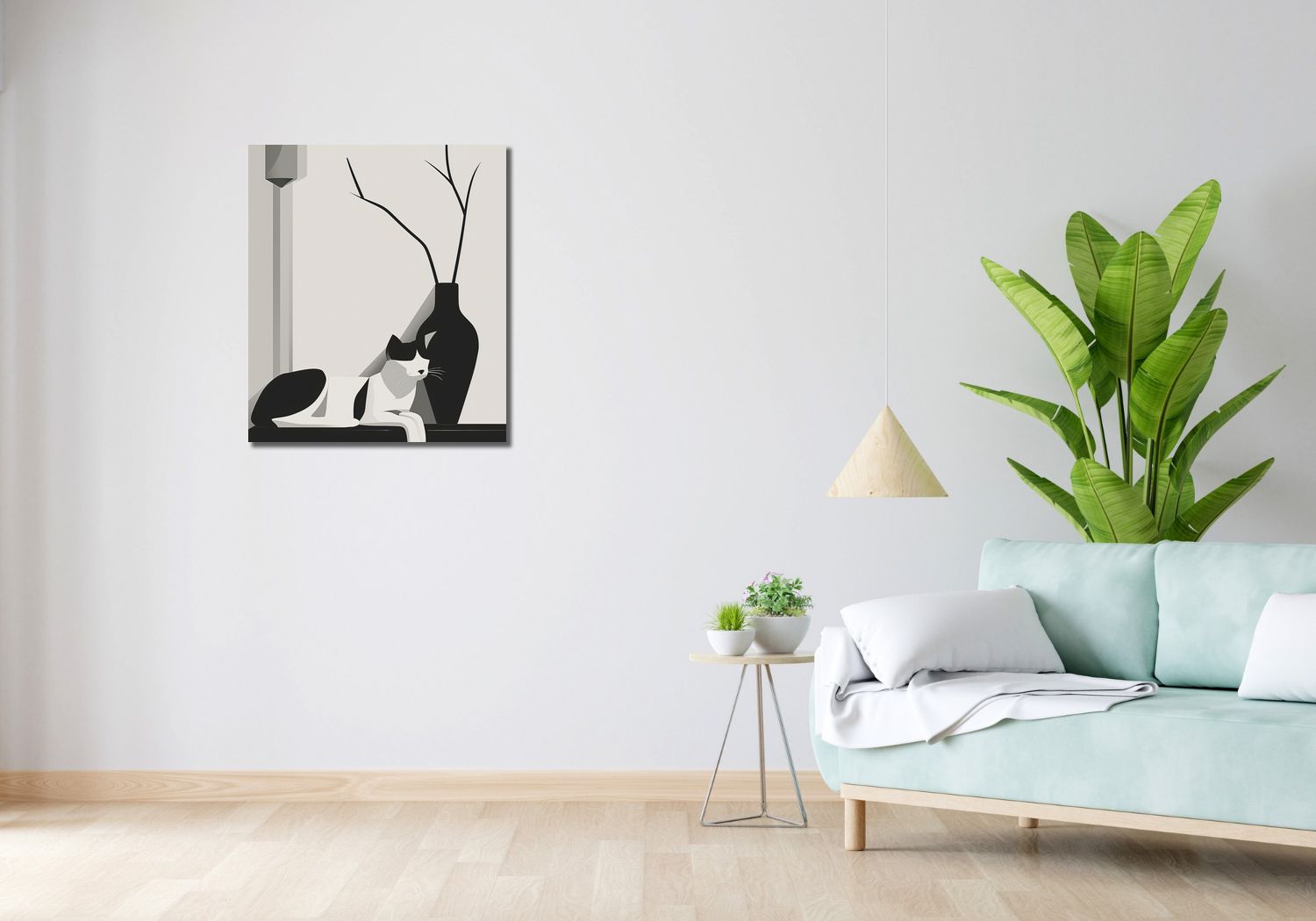 Obraz 60x70cm Kot w Odcieniach Szarości