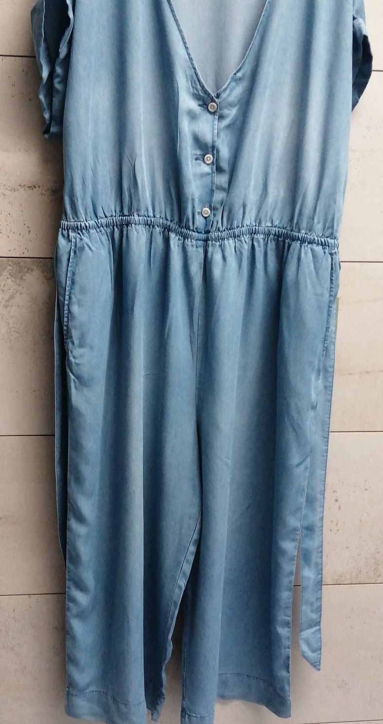 Kombinezon lato wiosna przewiewny błękit niebieski plus size  4 XL