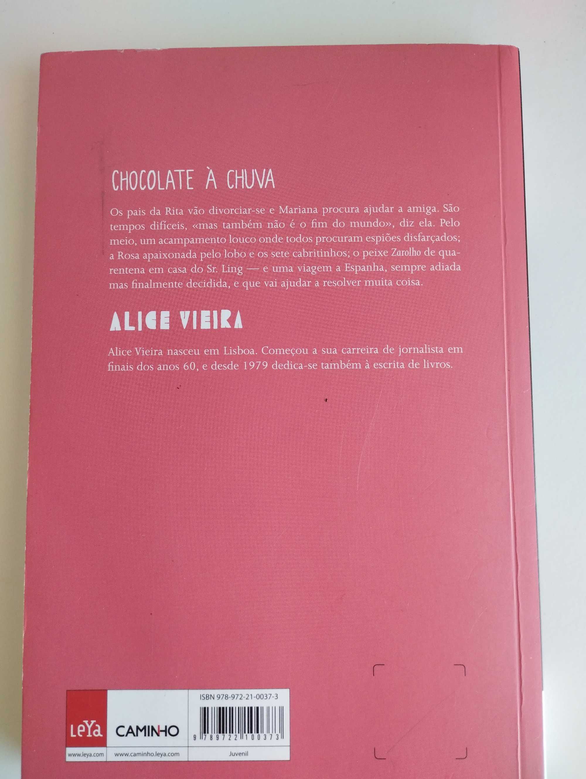 Livro "chocolate à chuva" Alice Vieira
