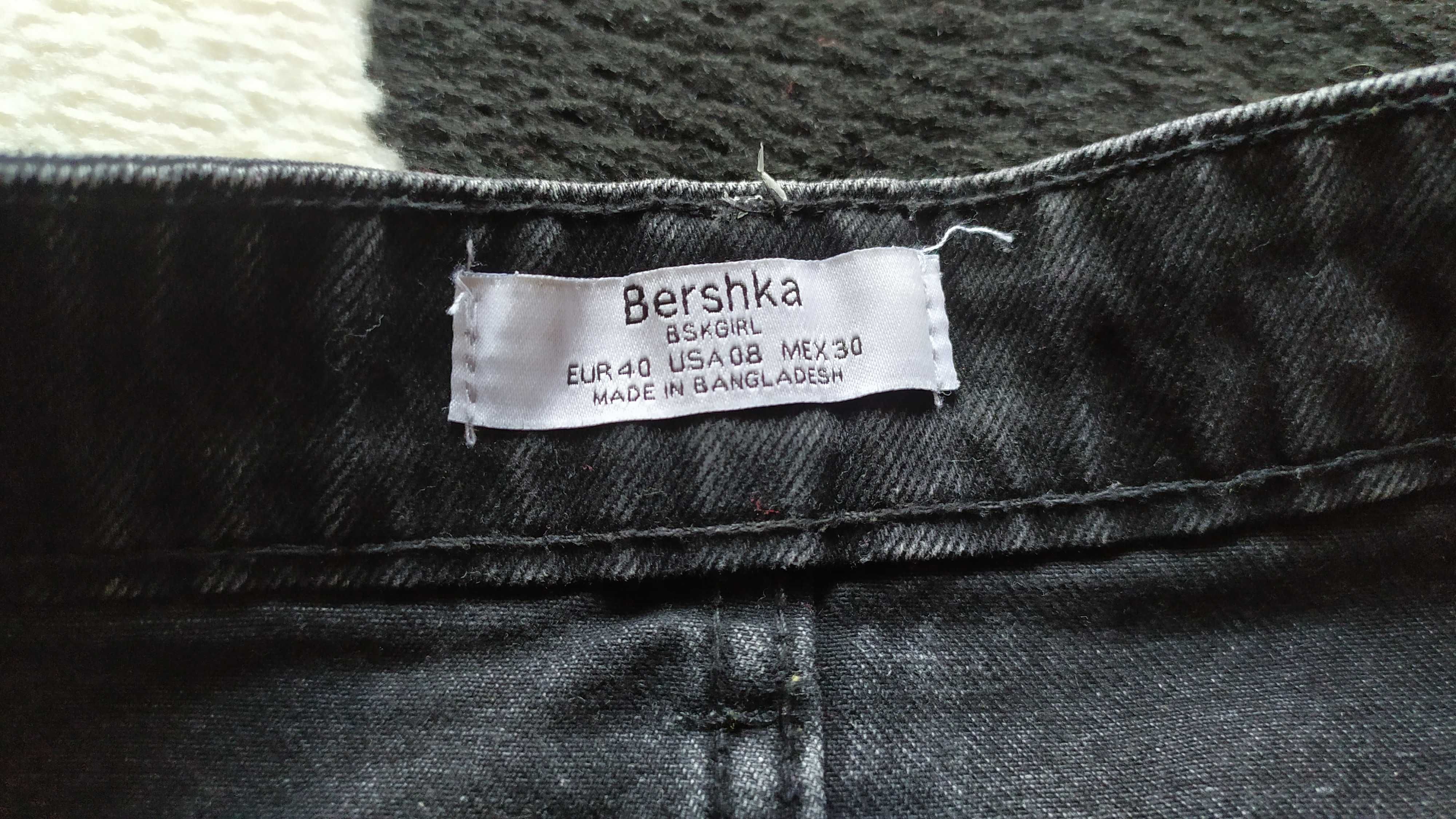 Bershka 40 spódnica jeansowa czarna