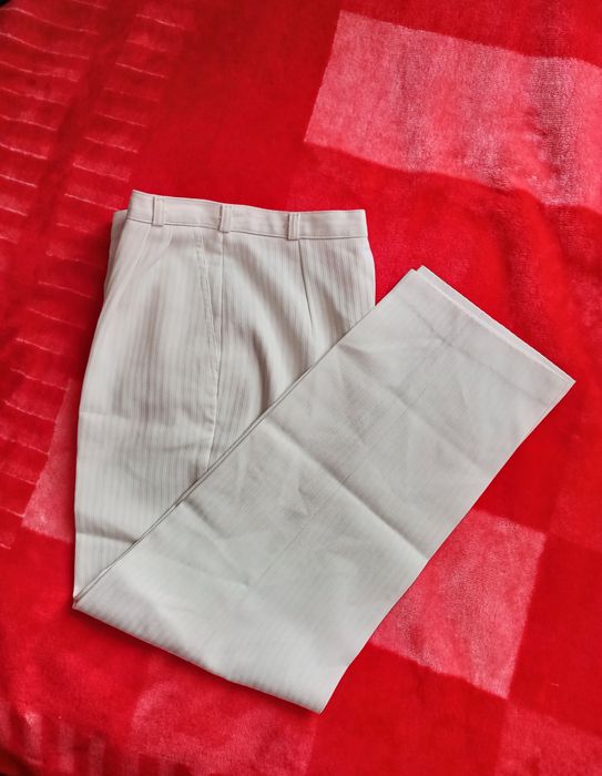 Damskie spodnie z kieszeniami ,wysoki stan,kolor ecru,R-XXS, Vintage