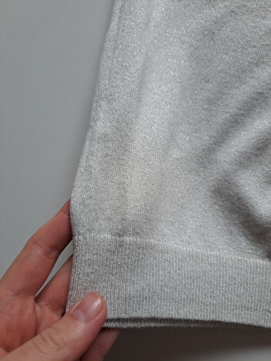 Sweterek damski ze srebrną nitką H&M rozm. M