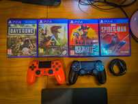 PlayStation 4 Slim 500GB + 2 pady + 4 gry – Zestaw gotowy do grania!